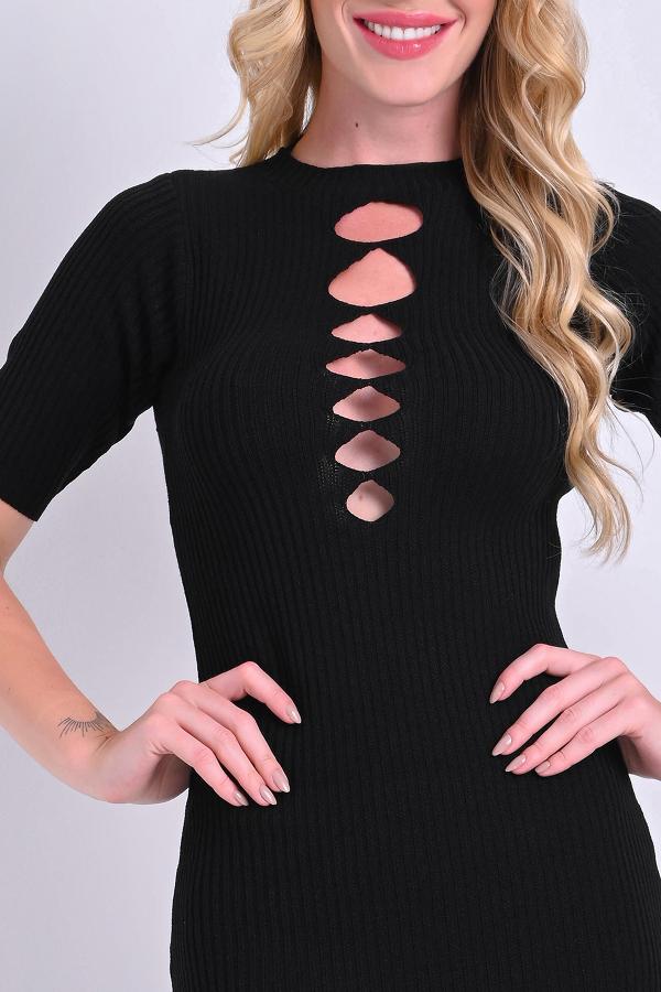 VESTIDO MIDI ESCOTE RECORTADO