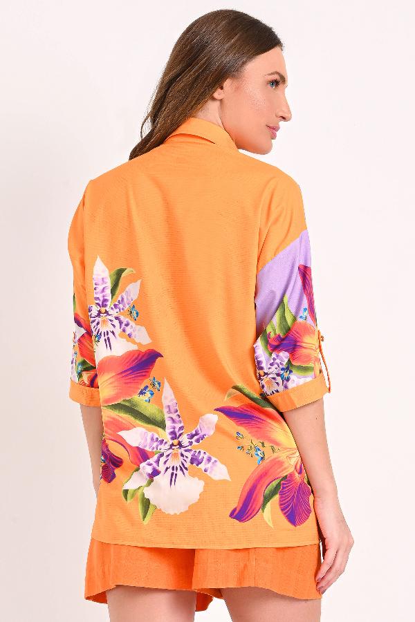 MAXI CAMISA CON BOLSILLOS FRONTALES