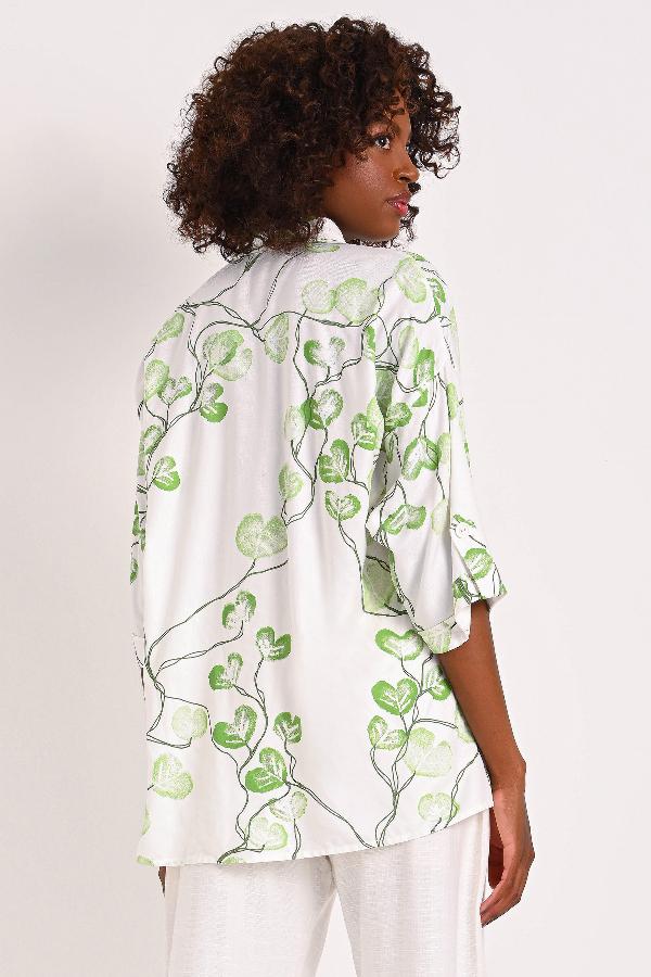 MAXI CAMISA CON BOLSILLOS FRONTALES